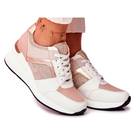 Moow Damen Sportschuhe Sneakers Weiß und Rosa Dillion mehrfarbig gelb
