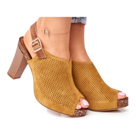 Damen Sandalen mit hohem Absatz Sergio Leone SK855 Gelb Senillo