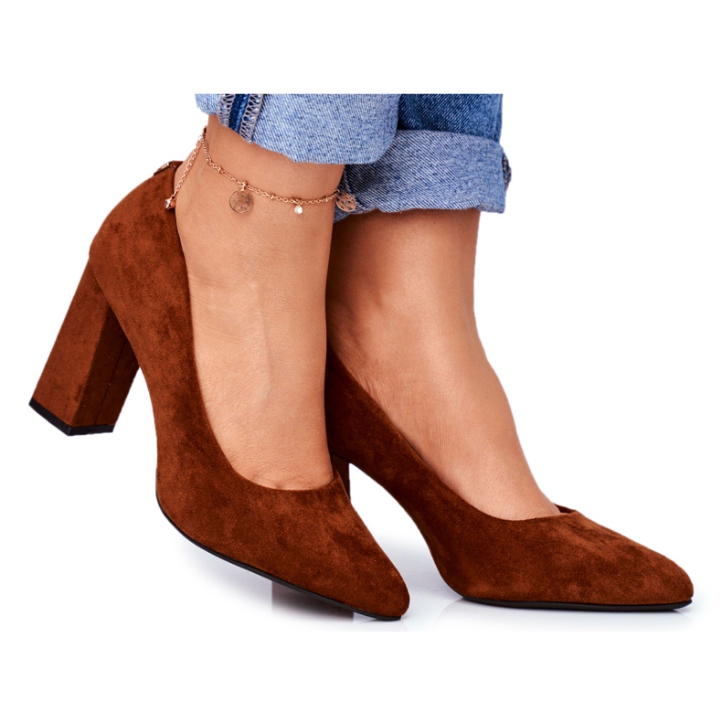 Damen Pumps mit Absatz Sergio Leone Camel PB216 braun