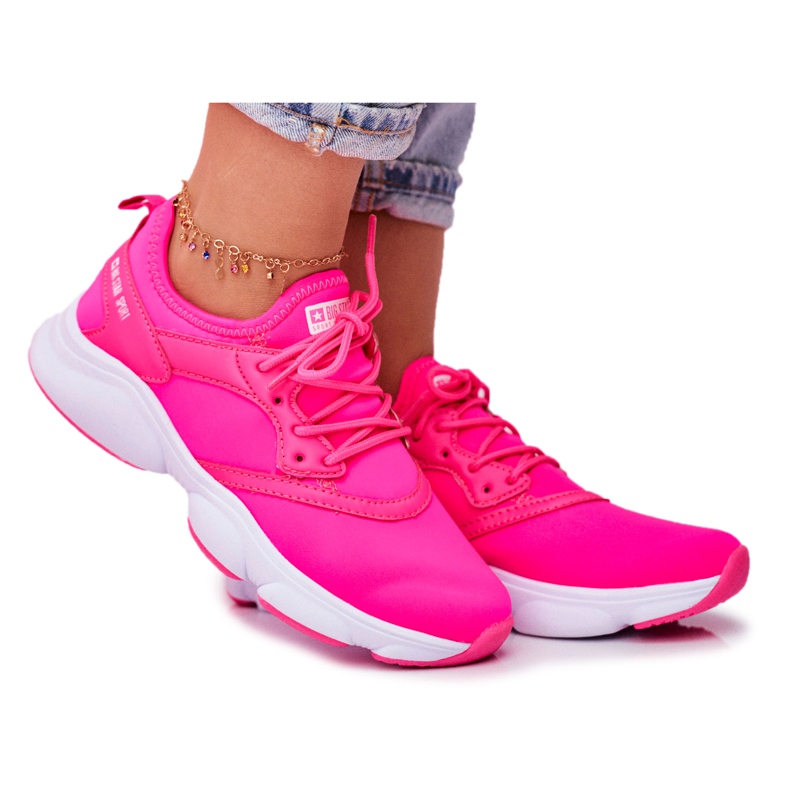 Damen Sportschuhe Sneakers Big Star Neon Pink FF274931 rosa