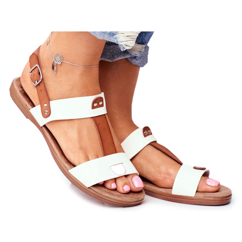 EVE Elegante Damen Sandalen 8SD35-0307 Weiß Renna