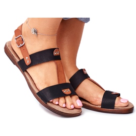 EVE Elegante Damen Sandalen 20SD35-0307 Schwarz Renna