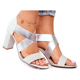 EVE Damen Sandalen Wildleder Slip On Grau Varina