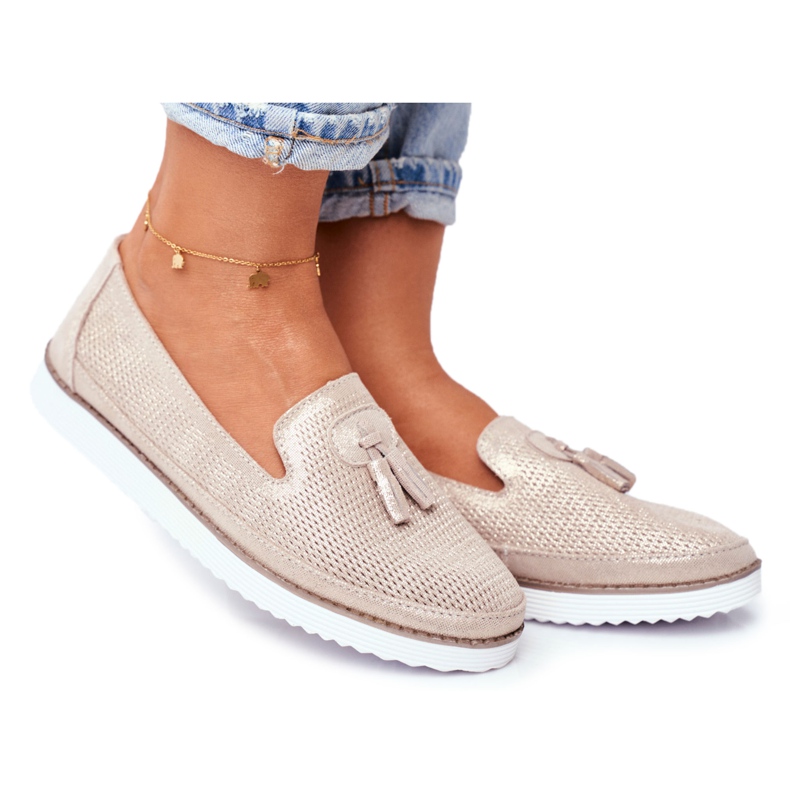 EVE Damen Slipper Leder Gold Amore Mio golden