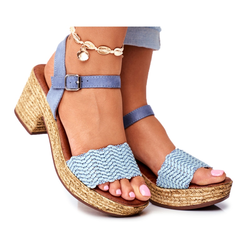 EVE Damen Sandalen mit Absatz Blau Fobi