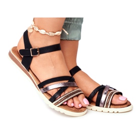 EVE Damen Sandalen Flat Black Replay schwarz