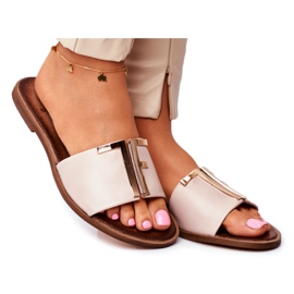 Elegante Damen Hausschuhe Beige Nicole Dilmah