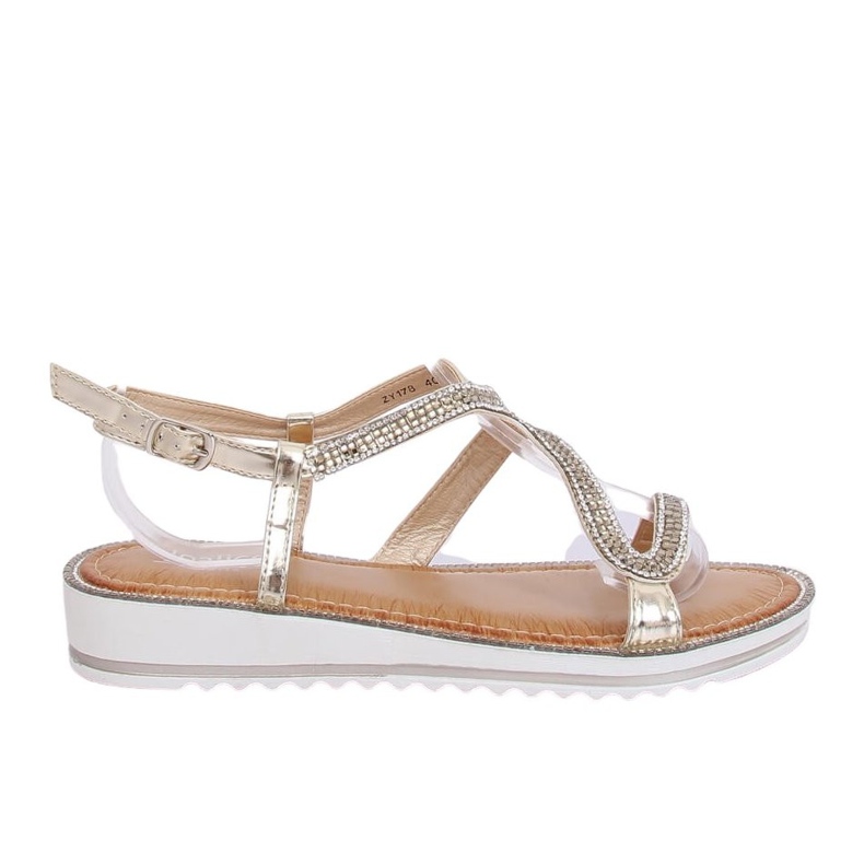 Asymmetrische goldene Sandalen ZY178 L.GOLD