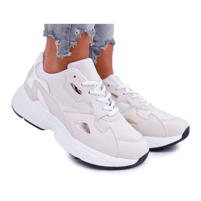 FRJ Damen Sportschuhe Weiß Beige Szantal braun