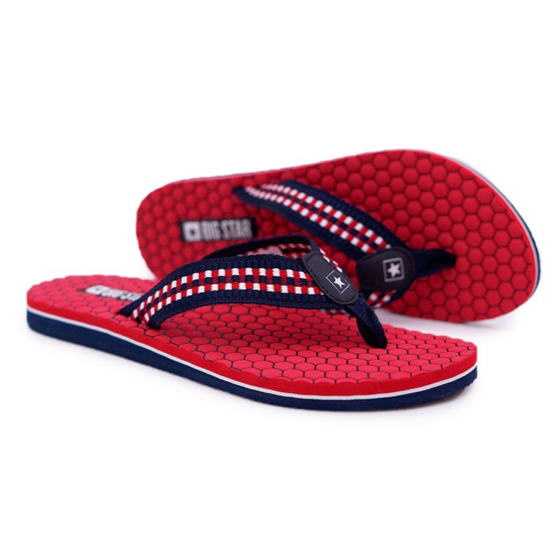 Damen Hausschuhe Flip-Flops Big Star Rot DD274A252