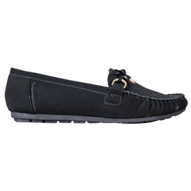 Diamantique Schwarze Loafer mit Öko-Leder