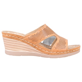 GOLL Leichte Keilpantoffeln braun