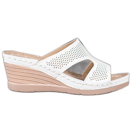 GOLL Leichte Keilpantoffeln weiß