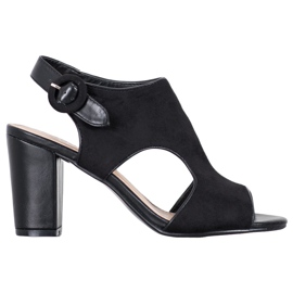 Weide Sandalen aus Wildleder schwarz