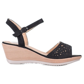 SHELOVET Leichte durchbrochene Sandalen schwarz