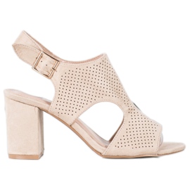 Small Swan Aufgebaute durchbrochene Sandalen braun