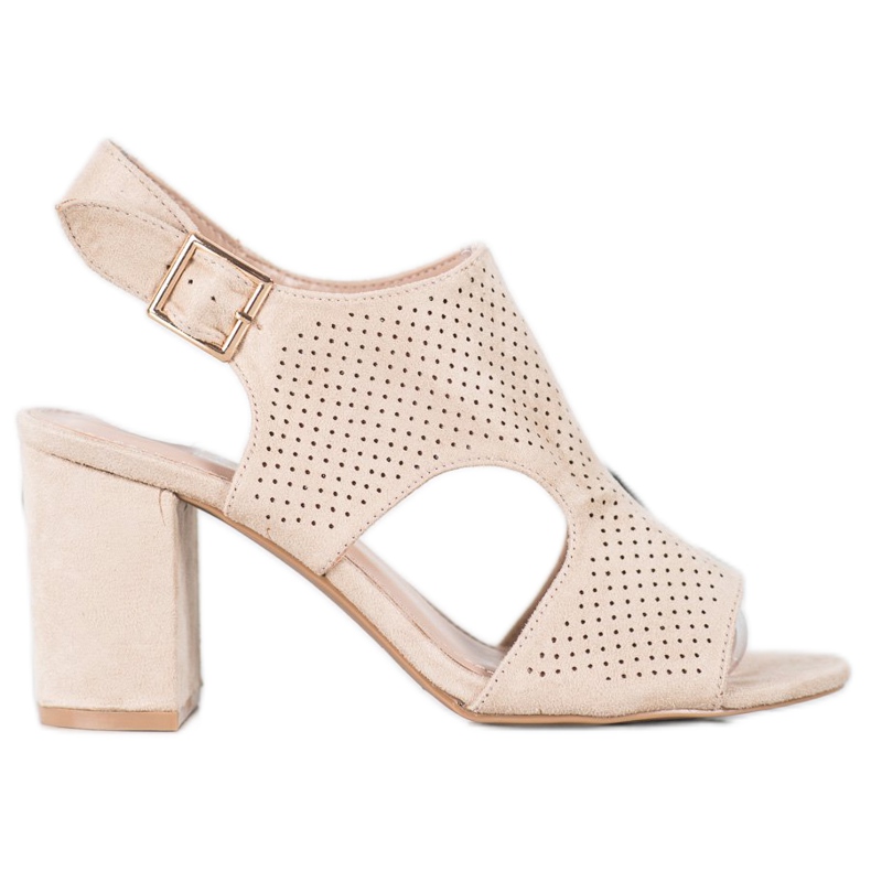 Small Swan Aufgebaute durchbrochene Sandalen braun