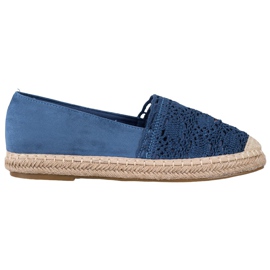 Small Swan Espadrilles aus Wildleder mit Spitze blau