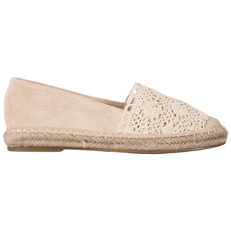 Small Swan Espadrilles aus Wildleder mit Spitze braun