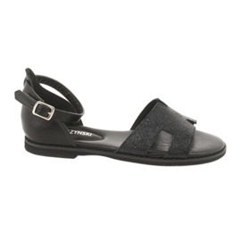 Schwarze Sandalen mit Absatz Daszyński MR1848-17