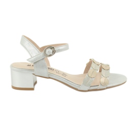 Daszyński SA177-4 Damensandalen grau gelb