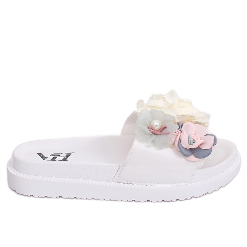 Weiße Hausschuhe mit hohen Sohlen PT-109 Weiß