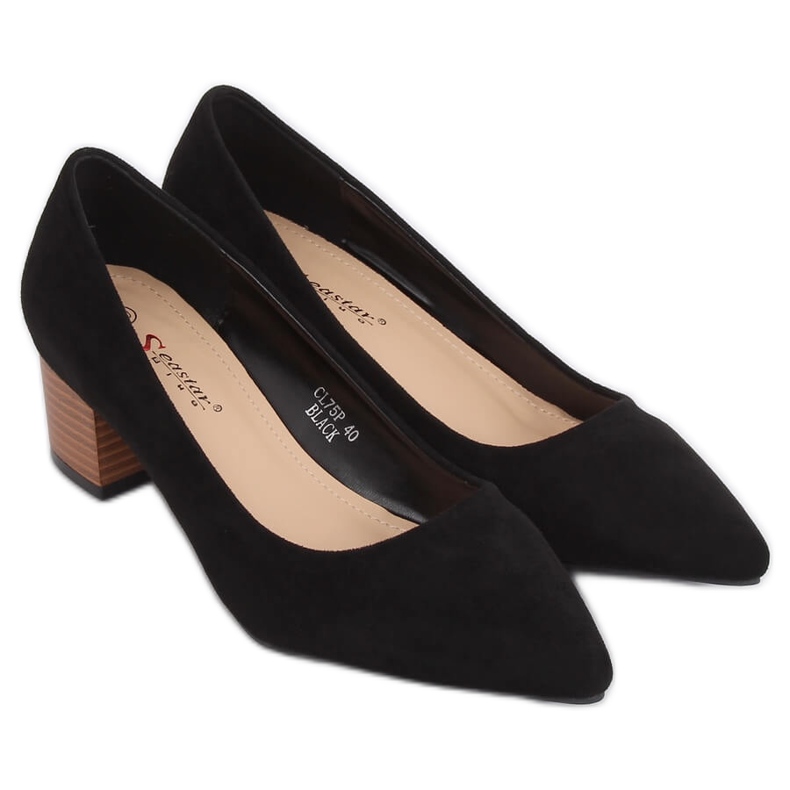 Pumps auf Holzabsatz schwarz CL75P Black