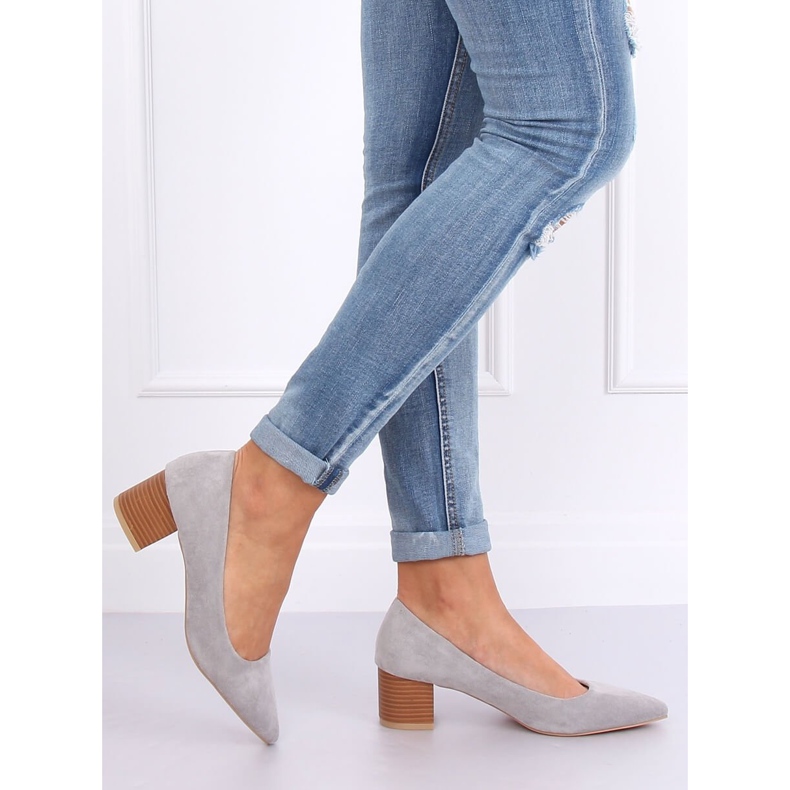 Schuhe mit Holzabsatz grau CL75P Grau