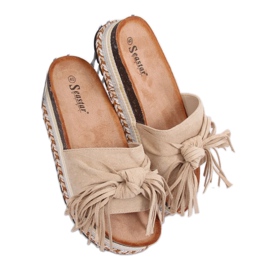 Beige Boho-Hausschuhe für Damen CK138P Beige