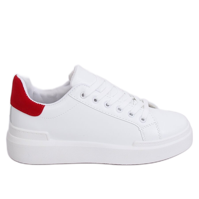 Weiße Damen Sneaker 85-428 WEISS / ROT
