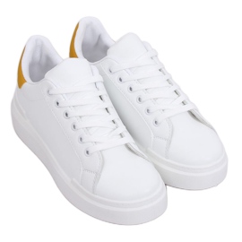Weiße Damen Sneaker 85-428 WEISS / GELB