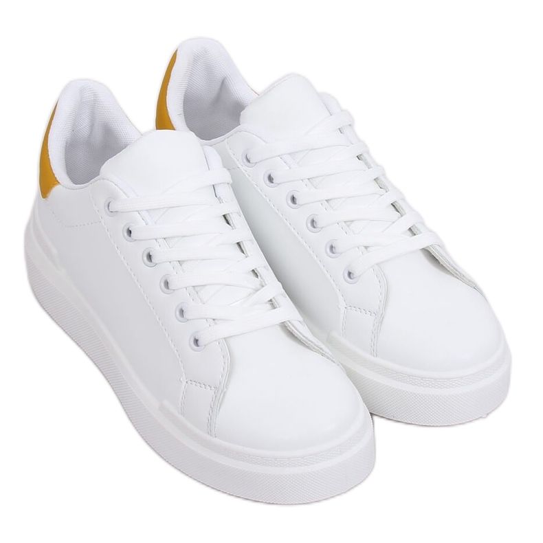 Weiße Damen Sneaker 85-428 WEISS / GELB