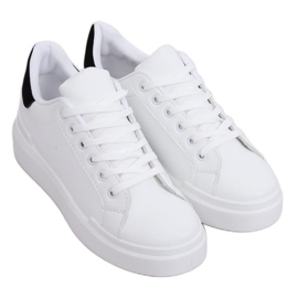 Weiße Damen Sneaker 85-428 WEISS / SCHWARZ