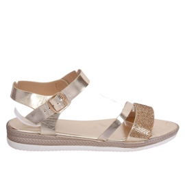 Goldene Damensandalen D-118 Gold