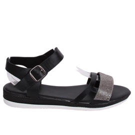Schwarze Damensandalen D-118 Schwarz