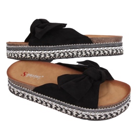 Schwarze Damen Hausschuhe schwarz LK29P Black