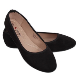 CD63P Schwarze schlichte schwarze Ballerinas
