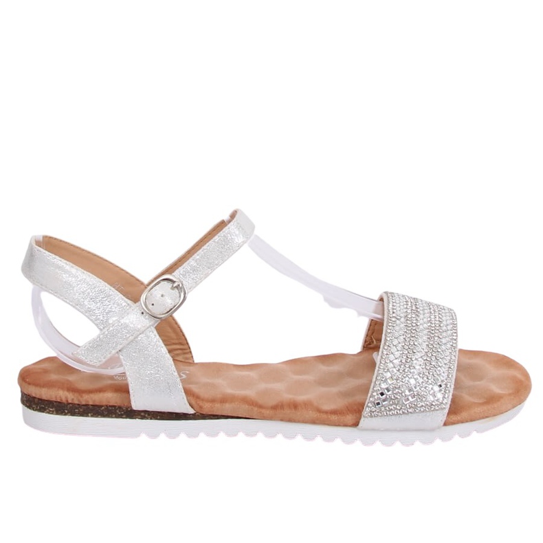Silberne Damensandalen HT-69 Silver grau