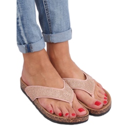 Pinke Flip-Flops an der Korksohle, pink 7872-PL Pink rosa