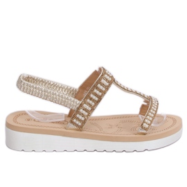 Goldene Sandalen für Damen HD-128 Gold