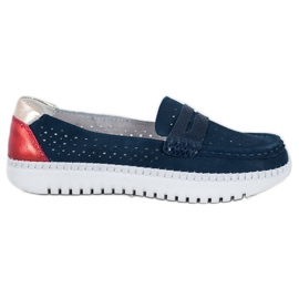Filippo Bequeme Lederslipper blau