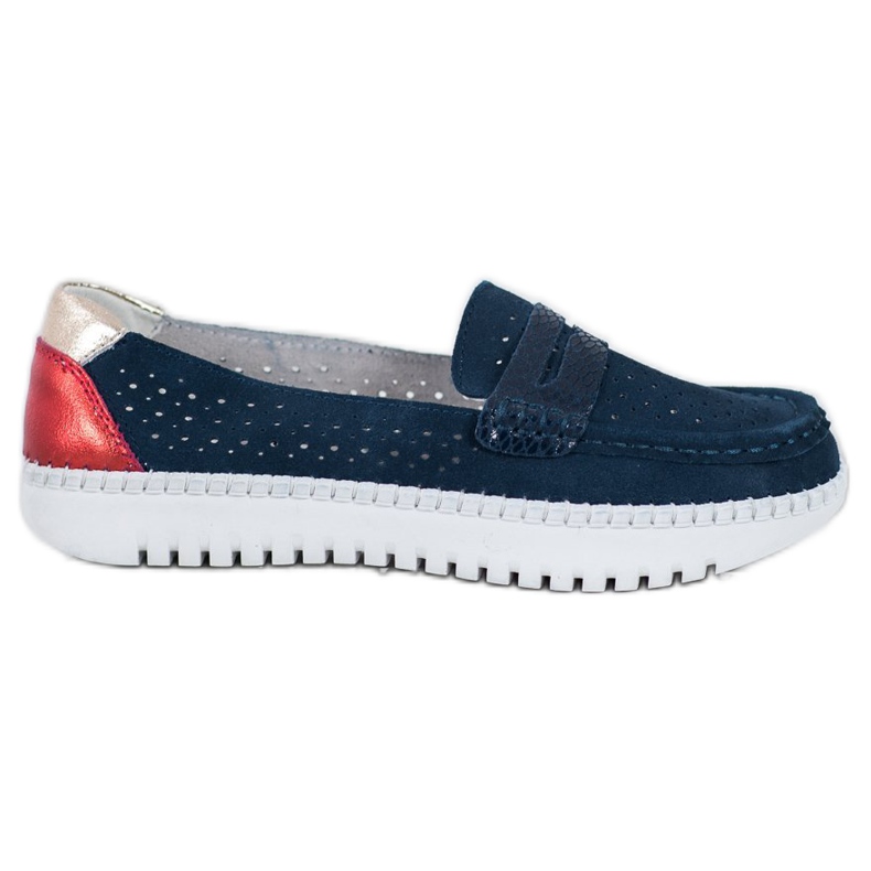 Filippo Bequeme Lederslipper blau