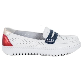 Filippo Bequeme Lederslipper weiß