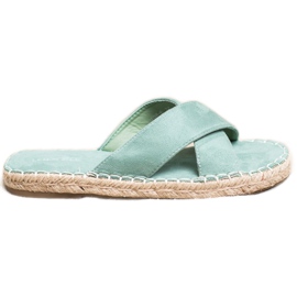 SHELOVET Bequeme Wildleder Hausschuhe grün