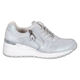 Filippo Silberne Sneaker mit Glitzer grau