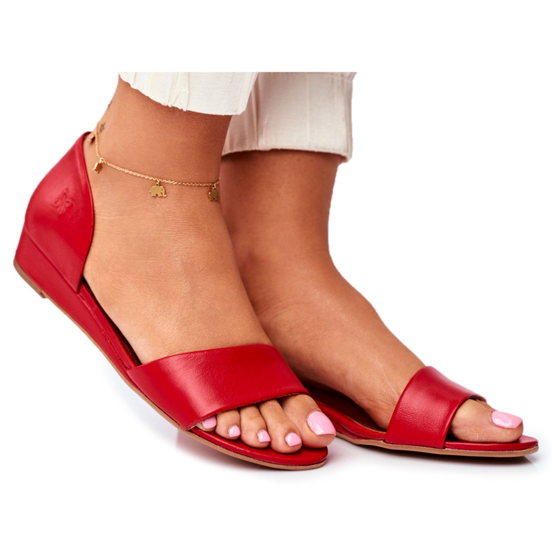 Damen Sandalen Maciejka Leder Rot 1971 Nomara