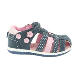 American Club DR16 / 20 Mädchensandalen weiß marineblau rosa