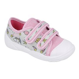 Befado Kinderschuhe 907P115 rosa silber- grau