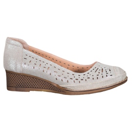 Filippo Lederpumps mit Glitzer braun