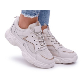 BUGO Damen Sportschuhe Beige Glitzer Winchester